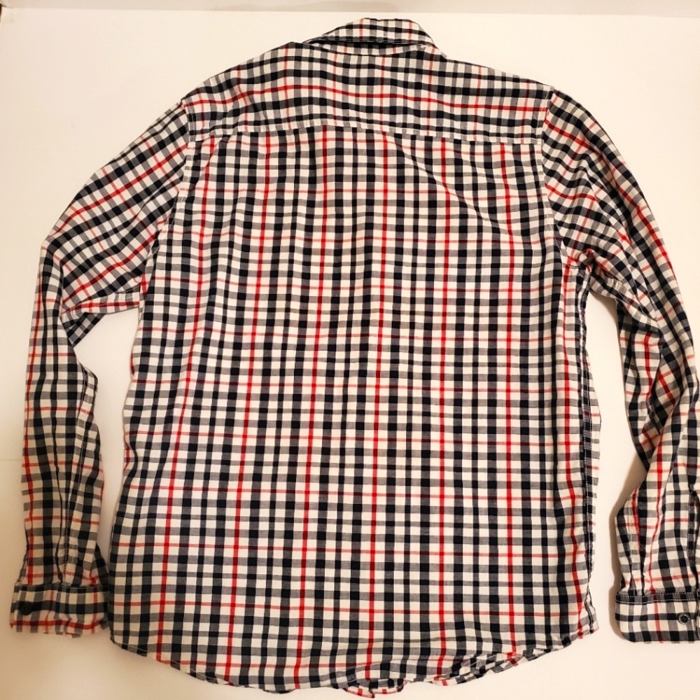 Patagonia Organic Cotton Button Plaid Size Medium Blue Red - Picture 3 of 4